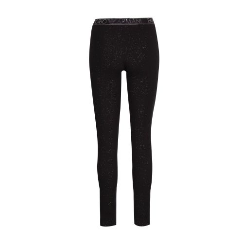 Womens Black Stardust Cotton Leggings 78942 by Emporio Armani Bodywear from Hurleys