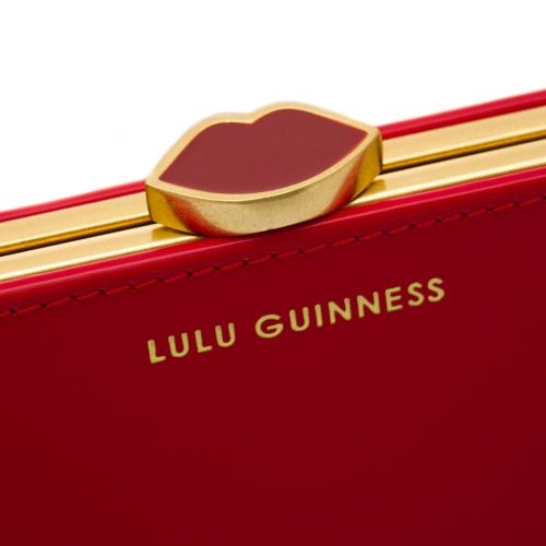 Womens Red Polished Leather Flat Frame Purse 66626 by Lulu Guinness from Hurleys