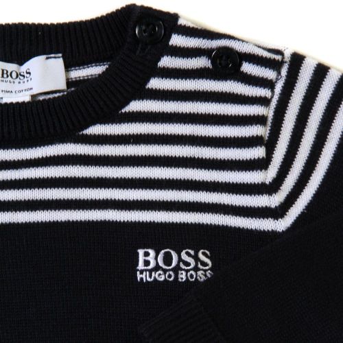 Baby Navy Stripe Detail Jumper 18927 by BOSS from Hurleys