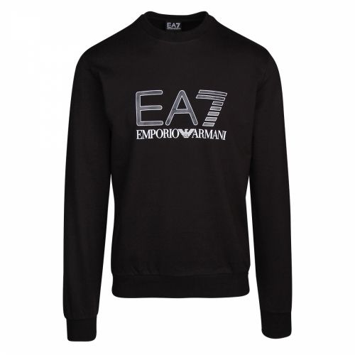 Mens Black Train Logo Series Carbon Sweat Top 38400 by EA7 from Hurleys