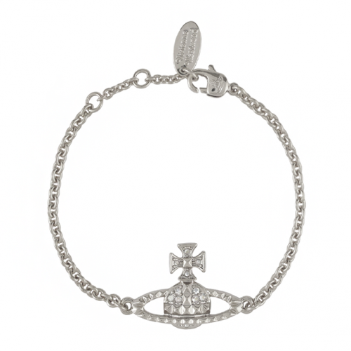 Vivienne Westwood Bracelet Womens Silver/Crystal Mayfair Bas Relief