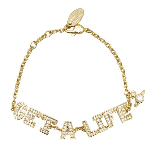 Womens Gold/White Get a Life Bracelet 82469 by Vivienne Westwood from Hurleys