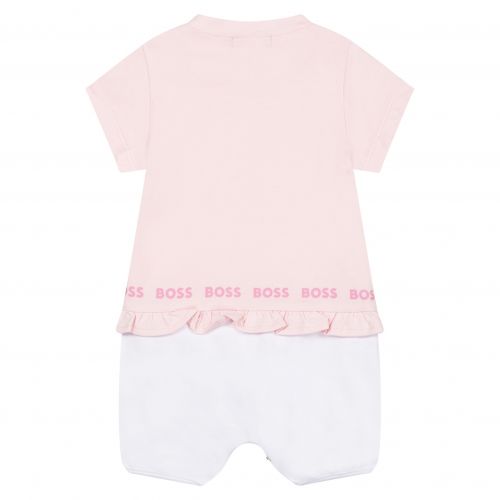 Girls Pale Pink Baby Bloomers Romper 102597 by BOSS from Hurleys