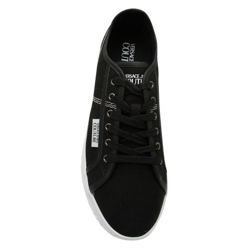 Mens Black Branded Canvas Trainers 55306 by Versace Jeans Couture from Hurleys