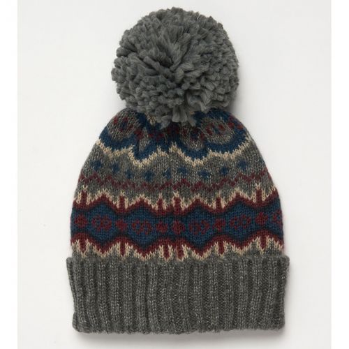 Mens Mid Grey Case Fair Isle Beanie 93787 by Barbour from Hurleys