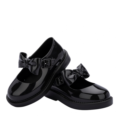Girls Black Mini Lola Bow Shoes (4-11) 100355 by Mini Melissa from Hurleys