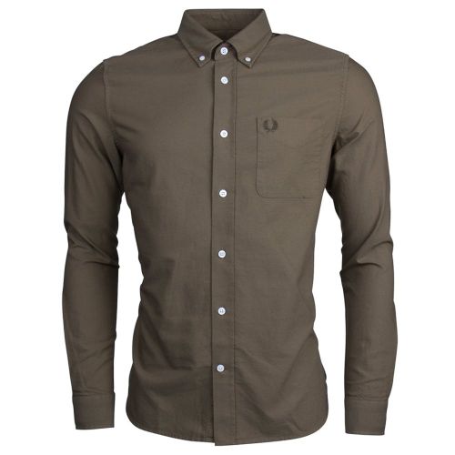 Mens Nettle Classic Oxford L/s Shirt 14796 by Fred Perry from Hurleys