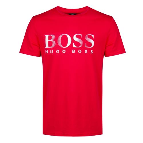 Mens Red Big Logo Beach S/s T Shirt 31874 by BOSS from Hurleys