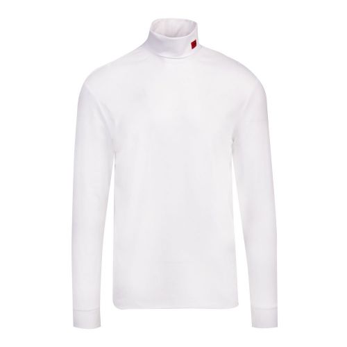 Mens White Derollo Roll Neck L/s T Shirt 92605 by HUGO from Hurleys