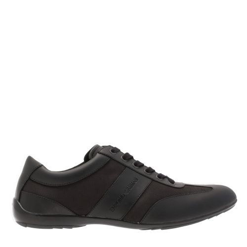 Mens Black Logo Slim Trainers 29194 by Emporio Armani from Hurleys