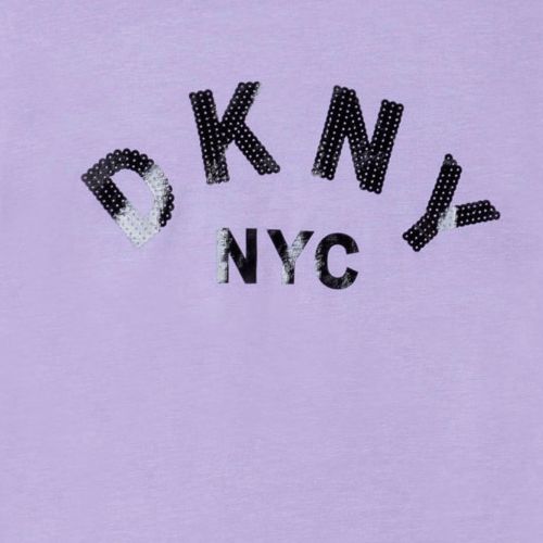 Girls Lilac Shiny Logo S/s T Shirt 91725 by DKNY from Hurleys