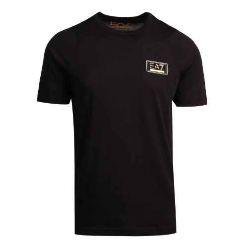 Mens Black Gold Small Logo S/s T Shirt 76176 by EA7 from Hurleys