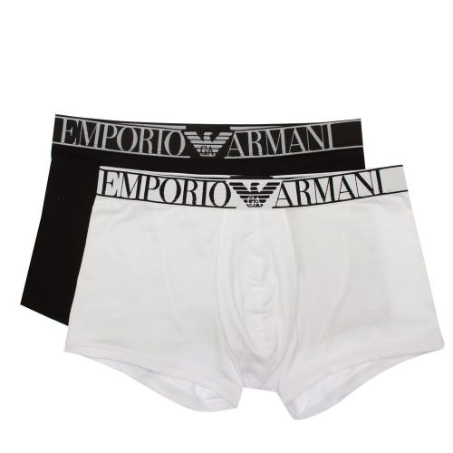 Mens Black/White Endurance 2 Pack Trunks 85974 by Emporio Armani Bodywear from Hurleys