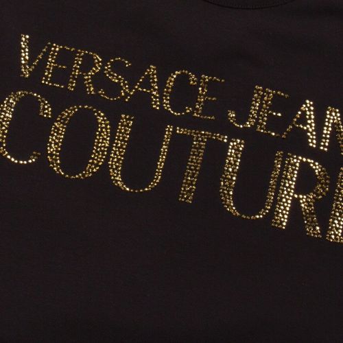 Womens Black Logo Stones Cropped S/s T Shirt 51233 by Versace Jeans Couture from Hurleys