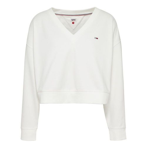 Womens White Soft V Neck Sweat Top 87700 by Tommy Jeans from Hurleys
