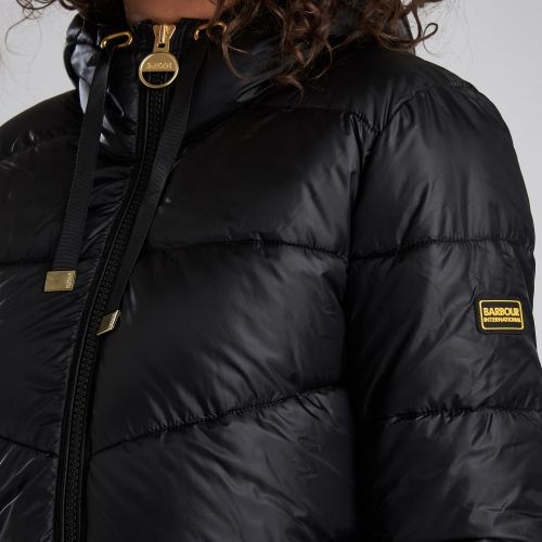 Womens Black Brace Hooded Quilted Jacket 46598 by Barbour International from Hurleys