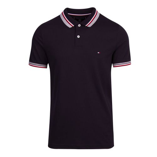 Tommy Hilfiger Mens Desert Sky Jacquard Collar Slim Fit S/s Polo Shirt 74610 by Tommy Hilfiger from Hurleys