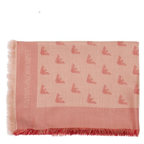 Womens Rose Jacquard Eagle Logo Scarf 37212 by Emporio Armani from Hurleys