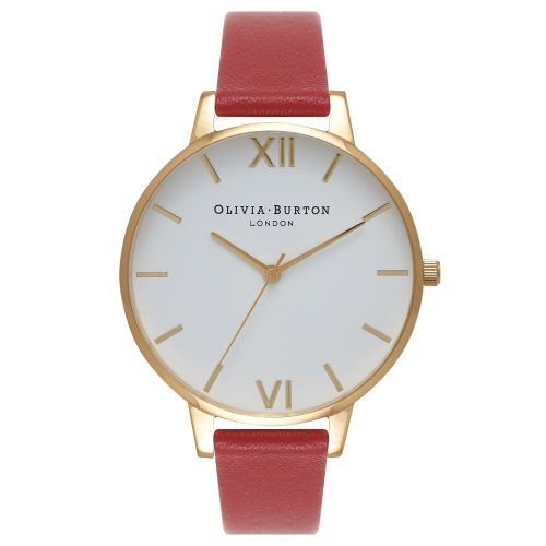 Womens Red & Gold White Dial Watch 66732 by Olivia Burton from Hurleys