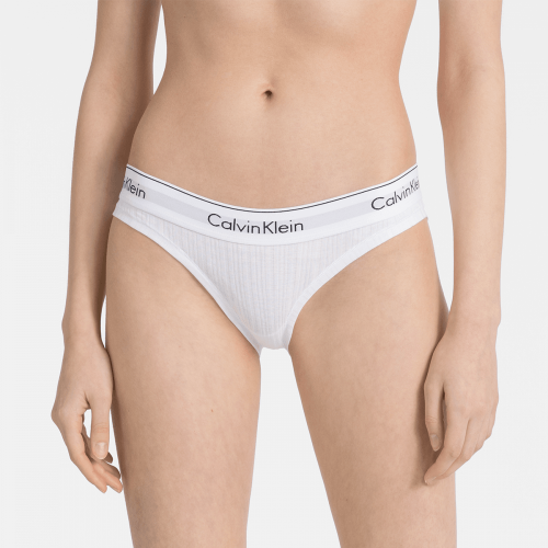 Womens White Logo Band Ribbed Briefs 28997 by Calvin Klein from Hurleys