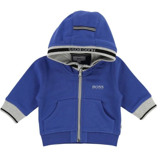 Boys Blue Hooded Sweat Top 19704 by BOSS from Hurleys