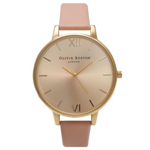 Womens Dusty Pink & Gold Big Dial Watch 72875 by Olivia Burton from Hurleys