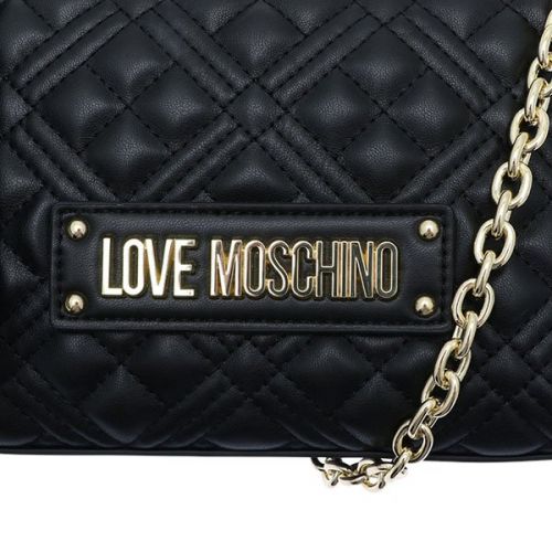 Womens Black Diamond Quilted Wristlet Crossbody Bag 110437 by Love Moschino from Hurleys