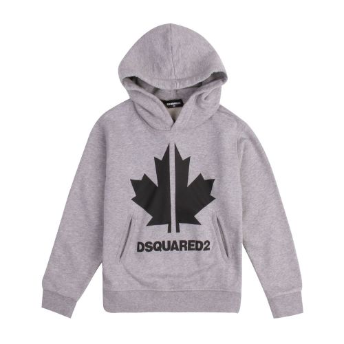 Boys Grey Melange Sports Logo Hoodie 75412 by Dsquared2 from Hurleys