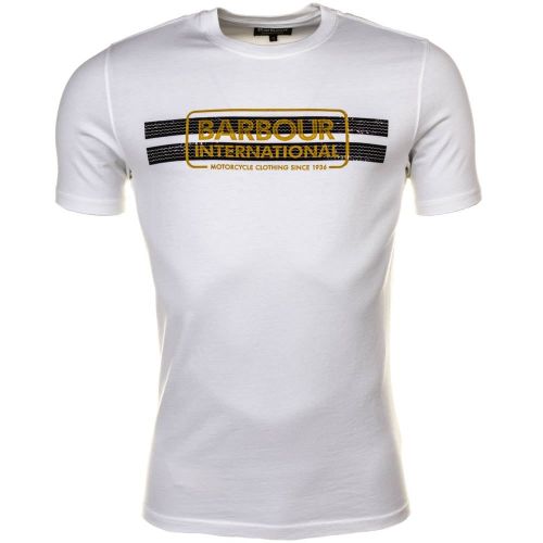 Mens White Tyre Track S/s Tee Shirt 64702 by Barbour International from Hurleys