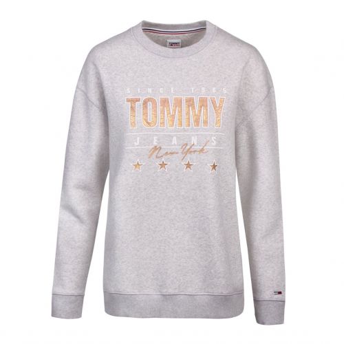 Womens Grey Heather Metallic Tommy Sweat Top 90651 by Tommy Jeans from Hurleys