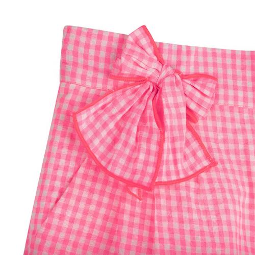 Girls Neon Pink Gingham Bow Shorts 104394 by Billieblush from Hurleys