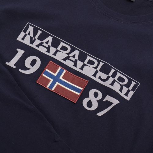 Mens Blue Marine Solin I L/s T Shirt 32911 by Napapijri from Hurleys
