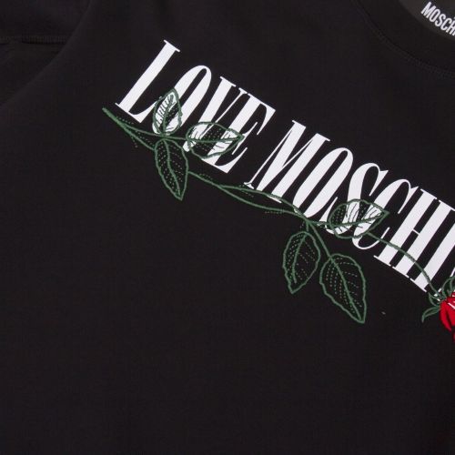 Mens Black Logo Rose Regular Fit Sweat Top 39413 by Love Moschino from Hurleys
