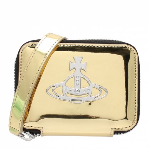 Womens Gold Johanna Vegan Square Coin Case 46956 by Vivienne Westwood from Hurleys