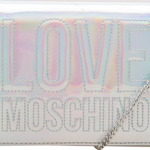 Womens Silver Stitch Logo Hologram Cross Body Bag 101415 by Love Moschino from Hurleys