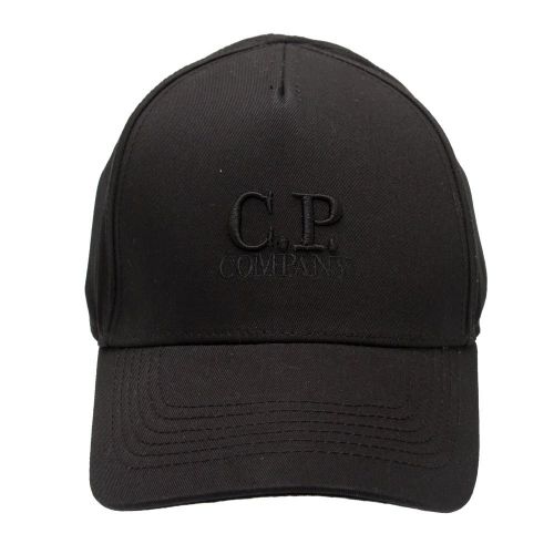Mens Black Embroidered Cap 86269 by C.P. Company from Hurleys