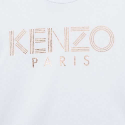 Girls Optical White Cosmic Logo S/s T Shirt 30783 by Kenzo from Hurleys