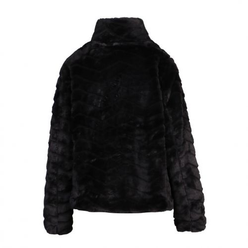 Womens Black Vialiba Faux Fur Jacket 96365 by Vila from Hurleys