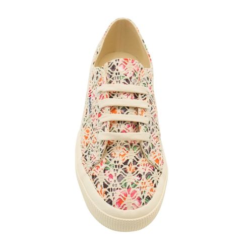 Womens Multi Beige 2750 Laceflowers Trainers 7226 by Superga from Hurleys
