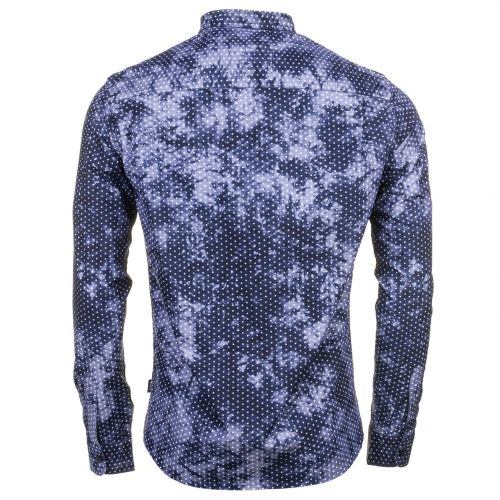Mens Blue Patterned L/s Shirt 61296 by Armani Jeans from Hurleys