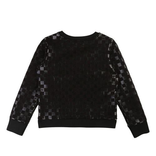 Girls Black Check Logo Crew Sweat Top 45373 by DKNY from Hurleys
