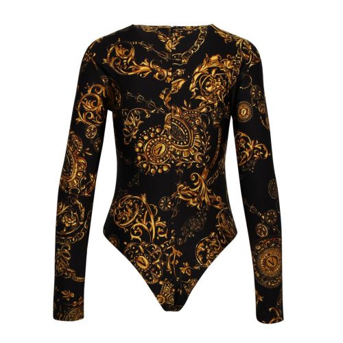 Womens Black Baroque Print Lycra Bodysuit 90842 by Versace Jeans Couture from Hurleys