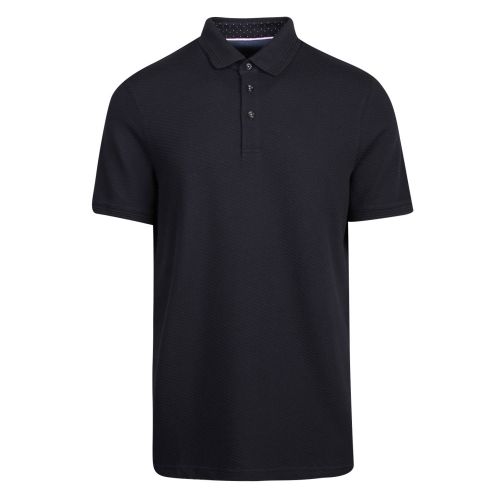 Mens Dark Navy Infuse Textured S/s Polo Shirt 59687 by Ted Baker from Hurleys