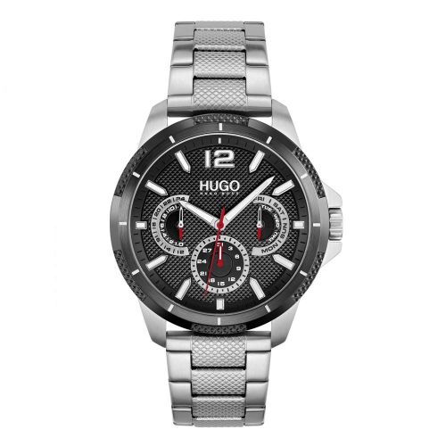 Mens Silver/Black Sport Bracelet Watch 87184 by HUGO from Hurleys