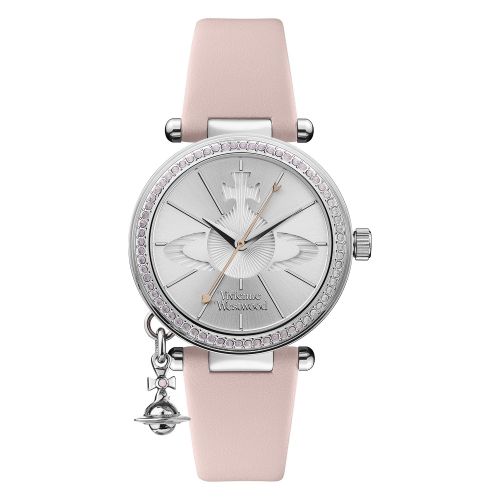 Womens Pink/Silver Orb Pastelle Leather Watch 44351 by Vivienne Westwood from Hurleys