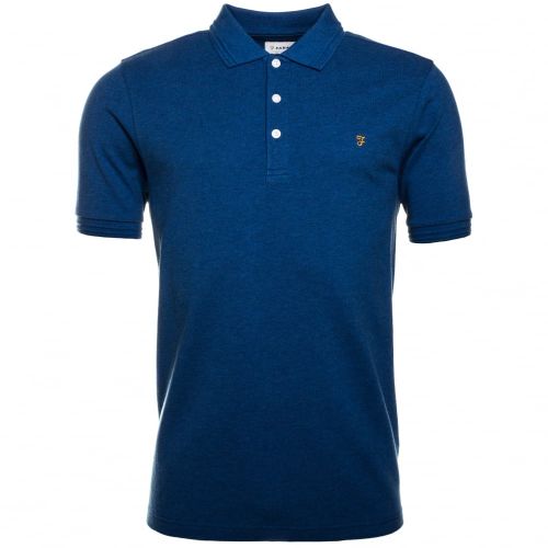 Mens Vivid Blue Woodford Marl S/s Polo Shirt 60578 by Farah from Hurleys