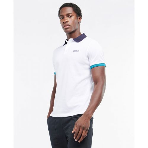 Mens White Enduro S/s Polo Shirt 108377 by Barbour International from Hurleys