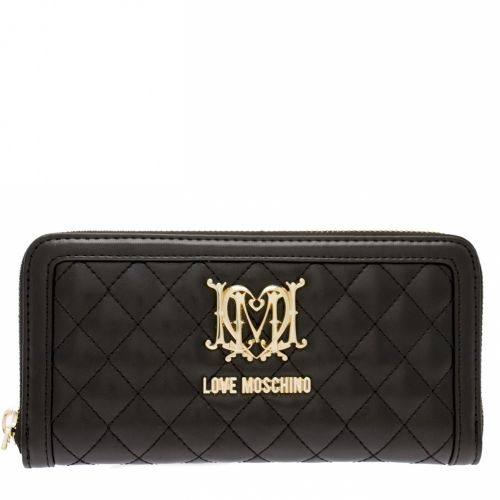 Womens Black Quilted Logo Purse 35161 by Love Moschino from Hurleys