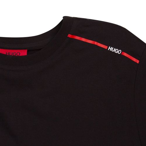 HUGO Mens Black Dyrtid Logo Shoulder S/s T Shirt 74157 by HUGO from Hurleys
