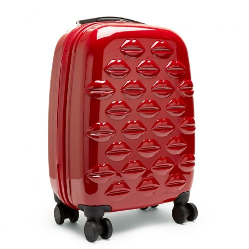 Womens Red Hard Sided Lips Small Suitcase 66669 by Lulu Guinness from Hurleys